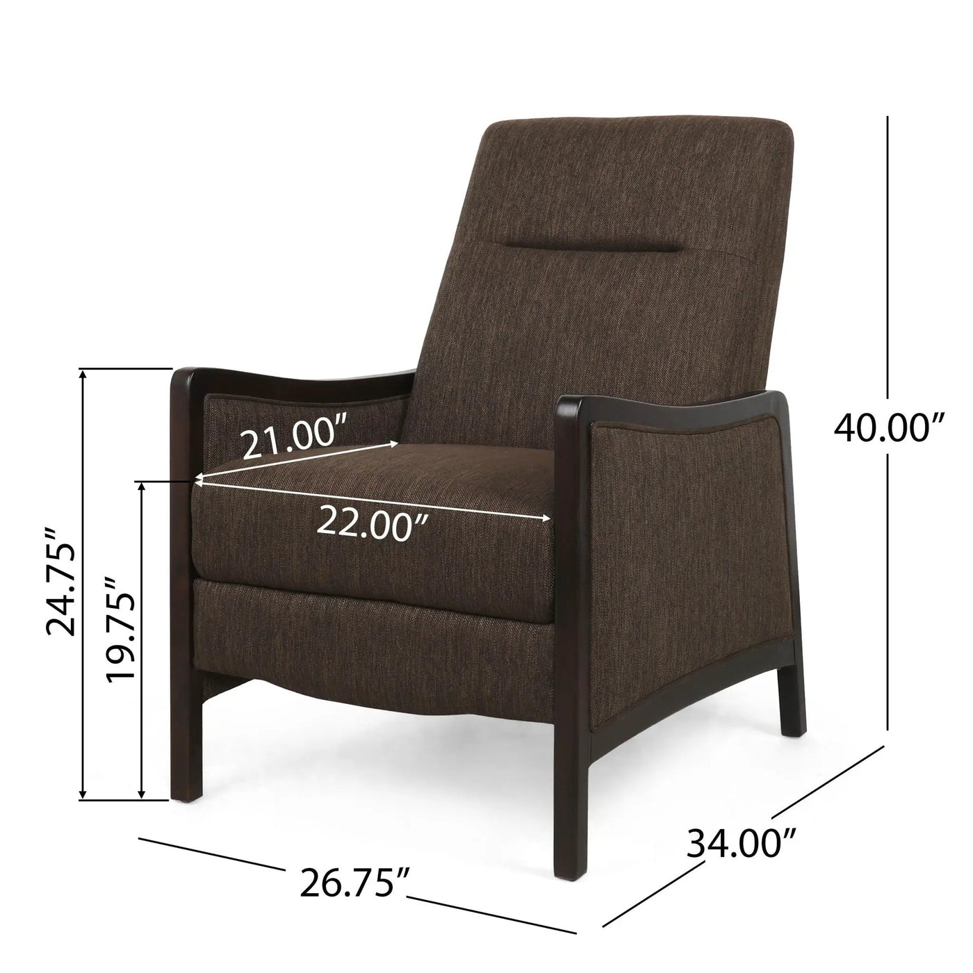 Drury - Contemporary Fabric Upholstered Pushback Recliner by Unique Piece Furniture