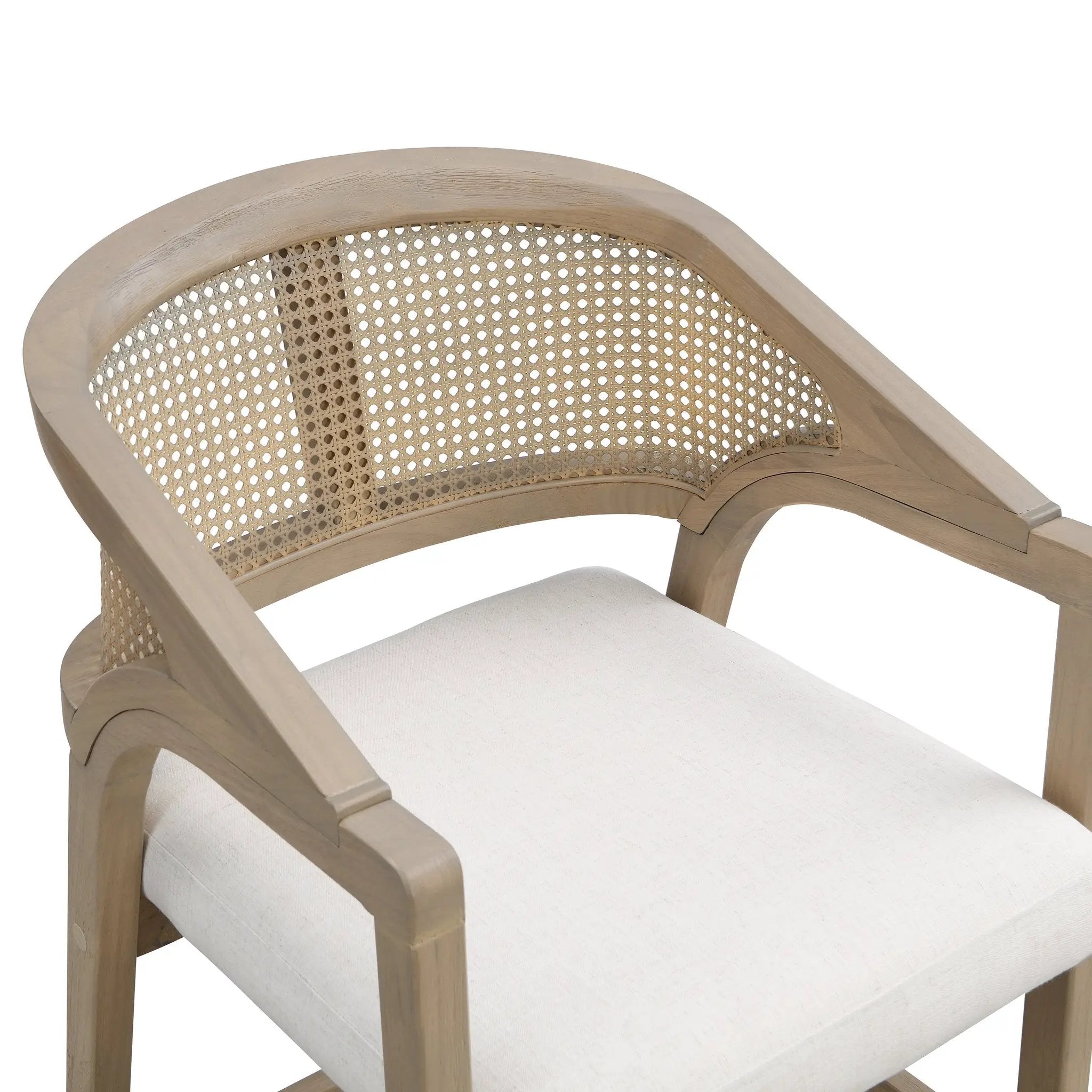 Wooden Frame Counter Stool with Rattan Back - Set of 2 by HouseOfZazla