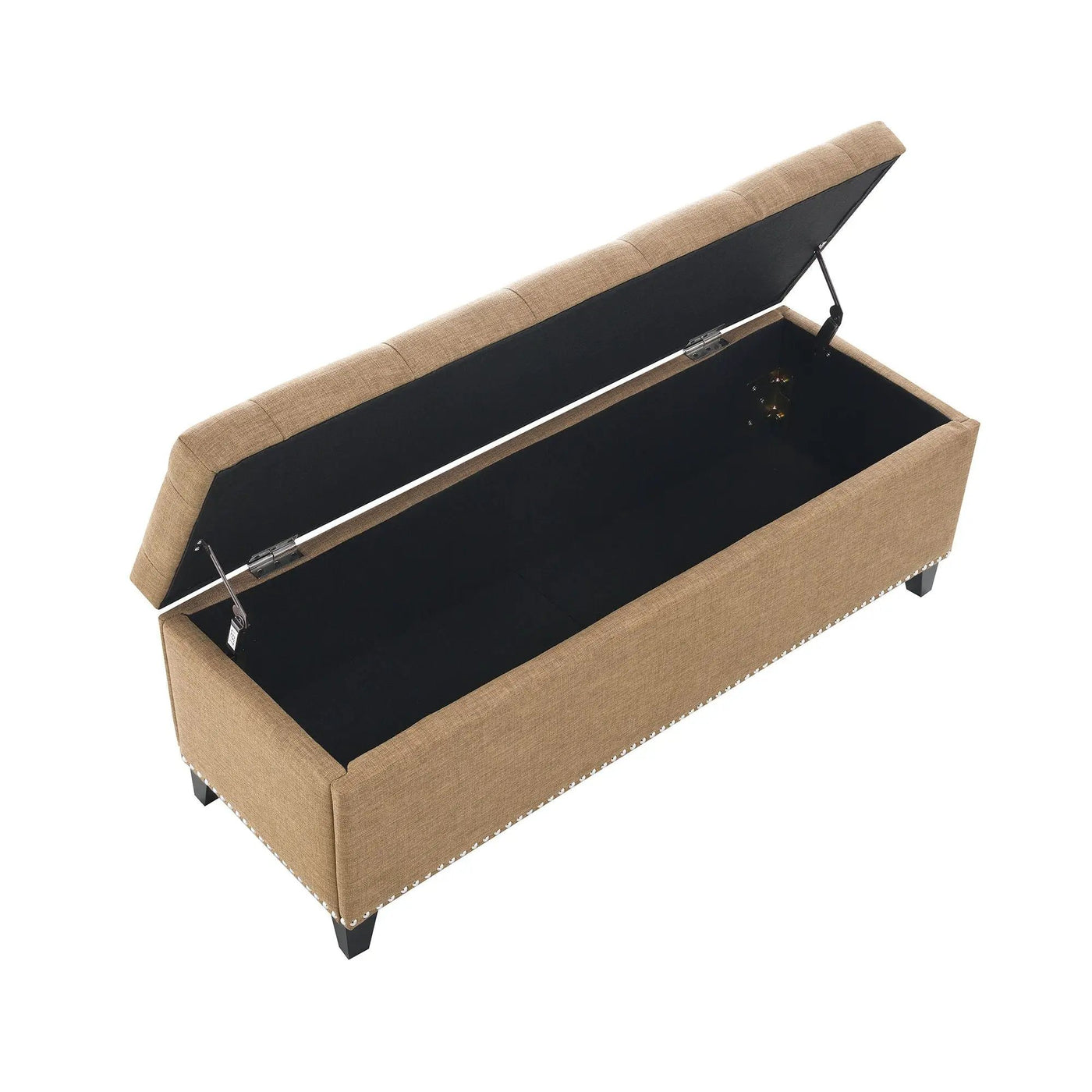 Button-Tufted Storage Ottoman With Safety Close Hinge by HouseOfZazla