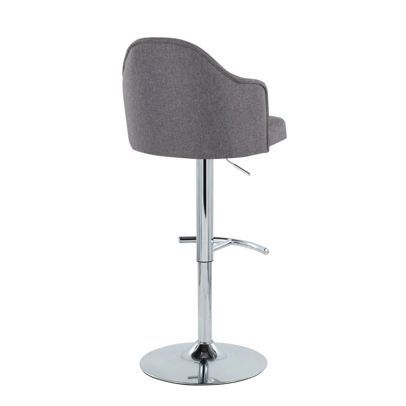 Ahoy - Contemporary Adjustable Barstool With Swivel With Rounded T Footrest (Set of 2) by HouseOfZazla