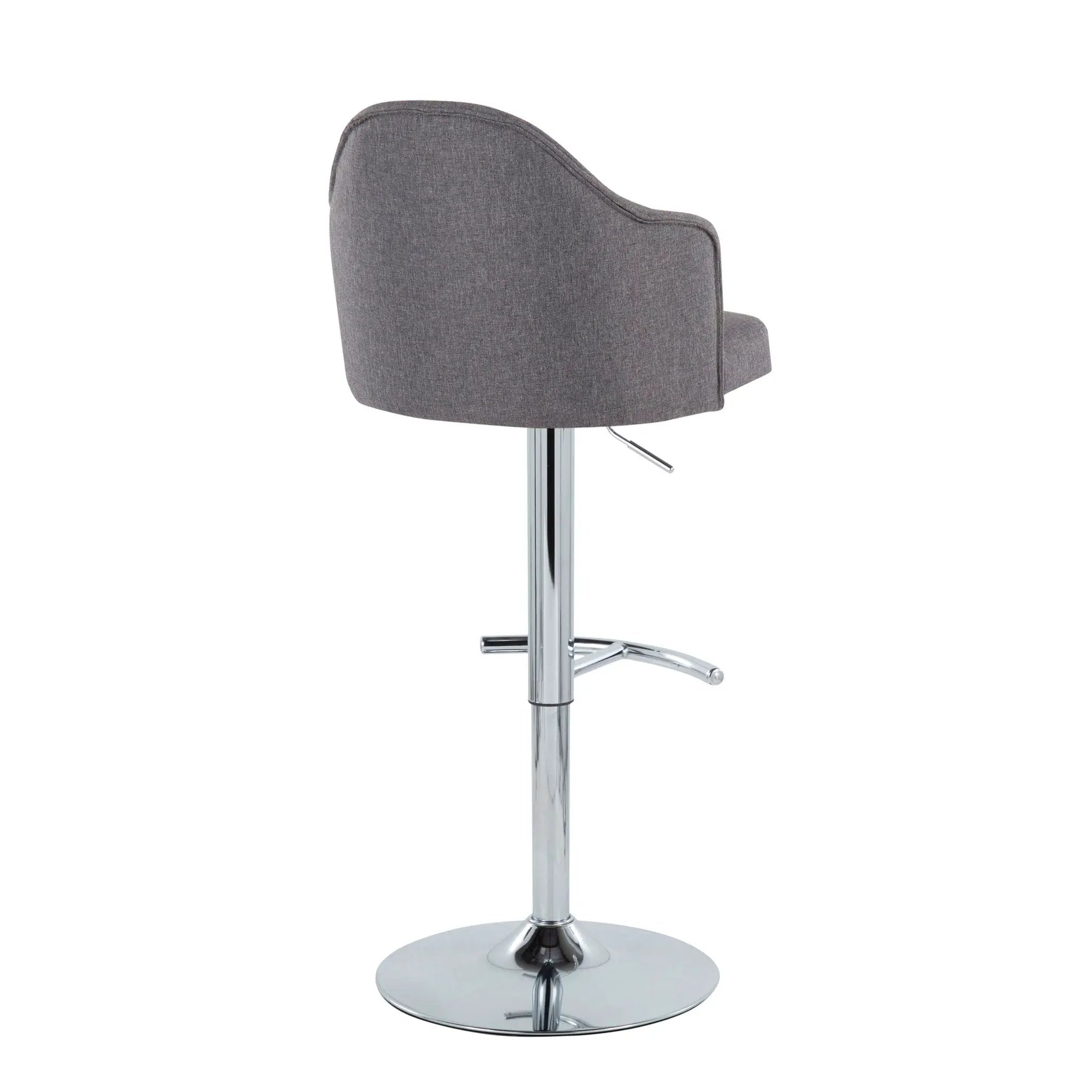 Ahoy - Contemporary Adjustable Barstool With Swivel With Rounded T Footrest (Set of 2) by HouseOfZazla