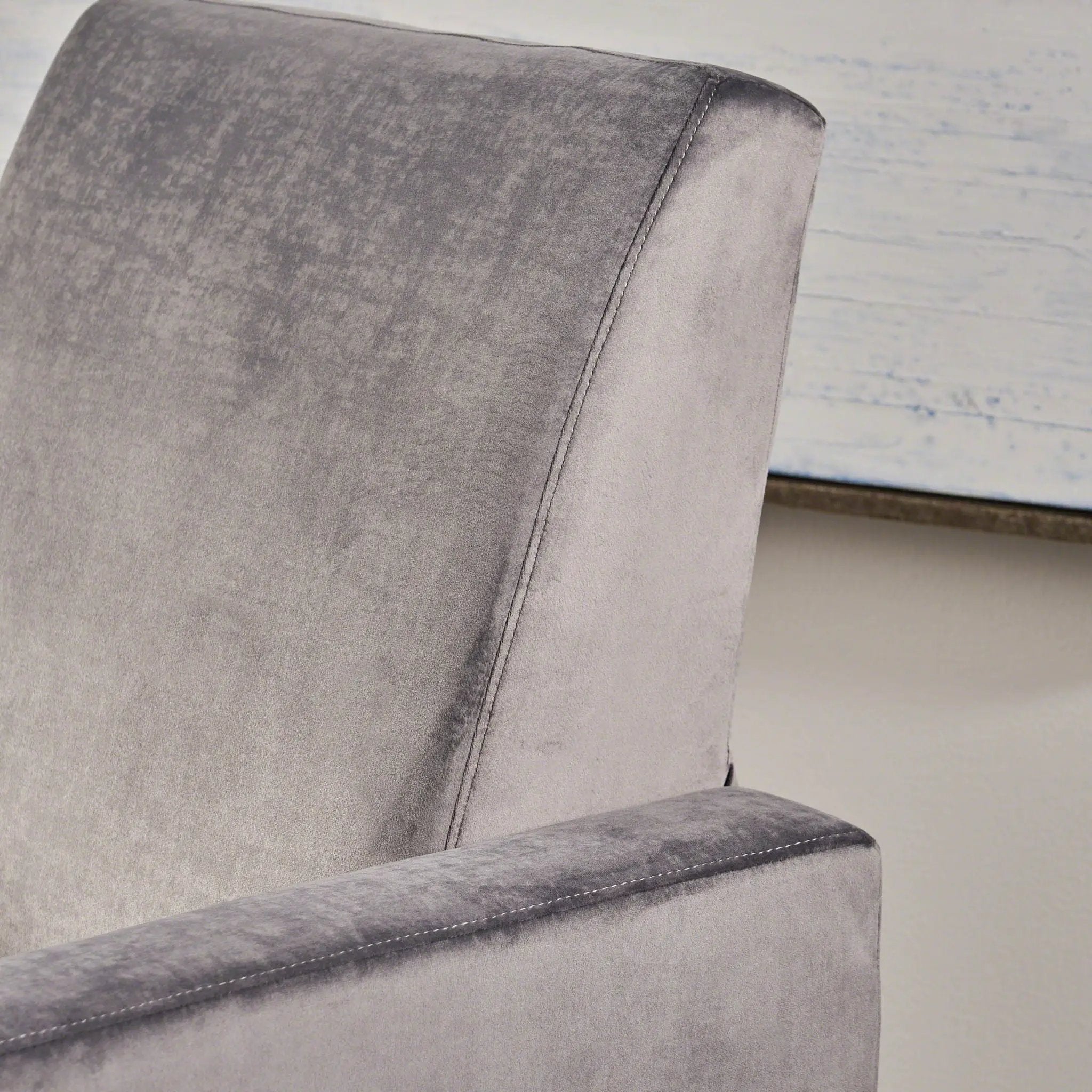 Bolt Upholstered Recliner Chair With Stainless Steel Base - Gray / Chrome by HouseOfZazla