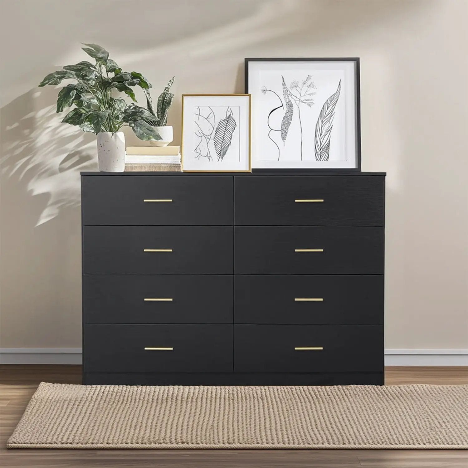Modern Drawer Dresser For Bedroom, Ample Storage Wide Chest Of Drawers by Unique Piece Furniture