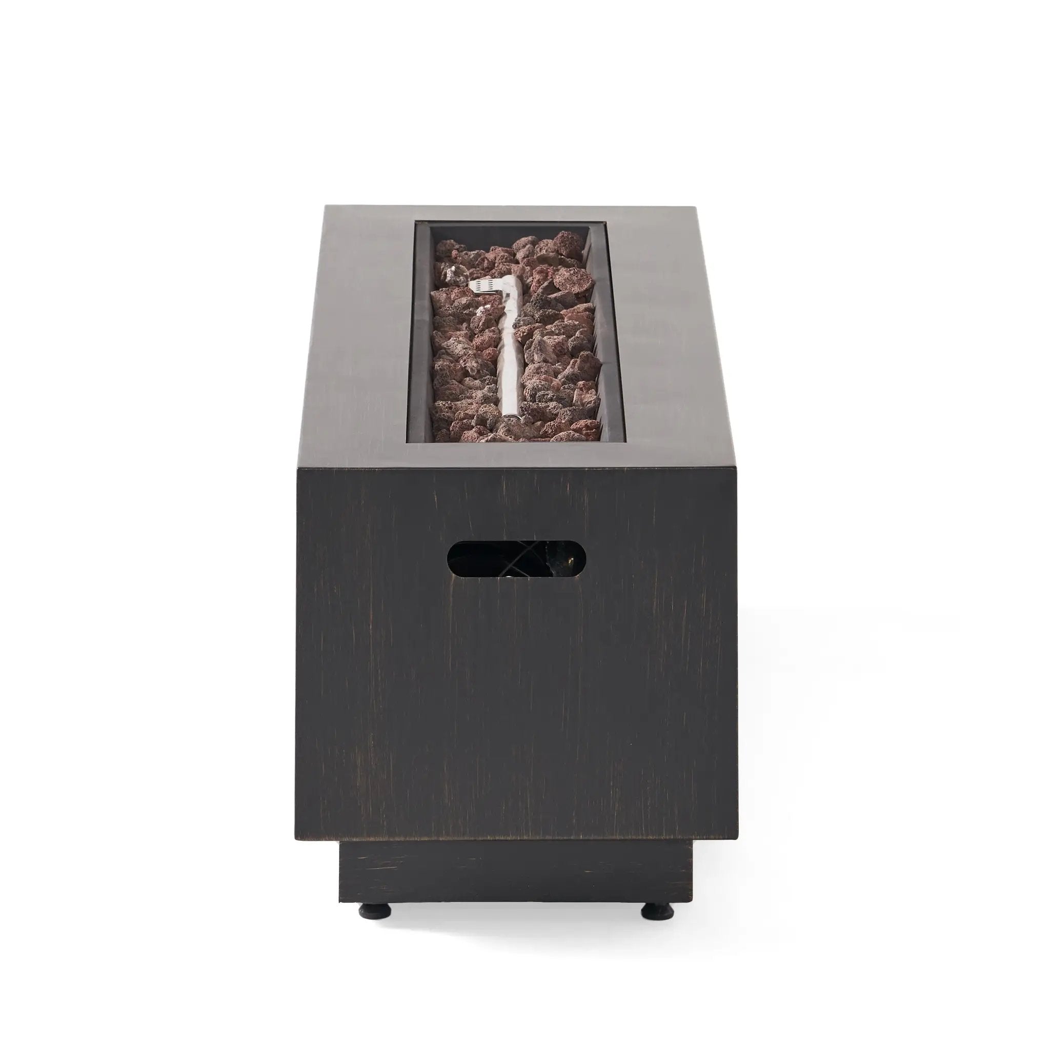 RECTANGULAT IRON FIRE PIT-50 000BTU WITH TANK HOLDER by HouseOfZazla