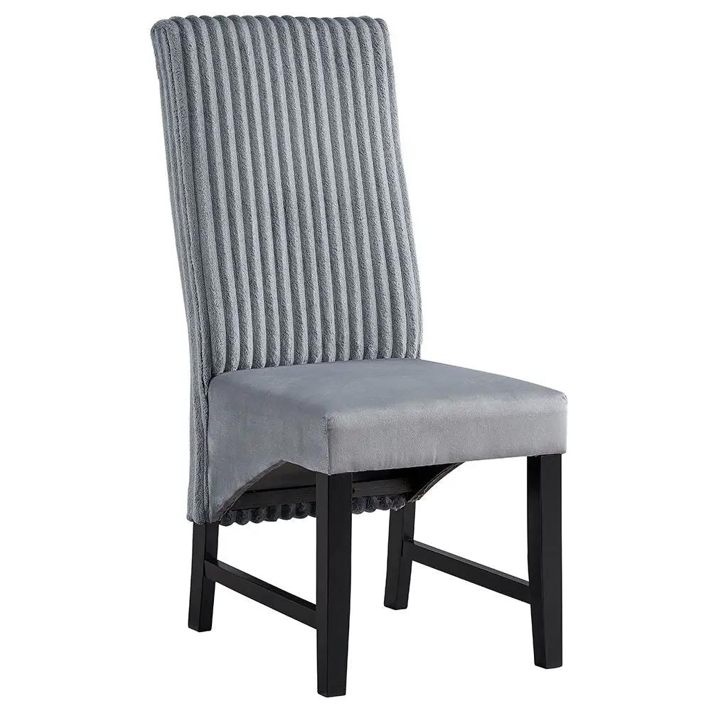 Kini - Side Chair (Set of 2) - Gray Corduroy & Black by Unique Piece Furniture