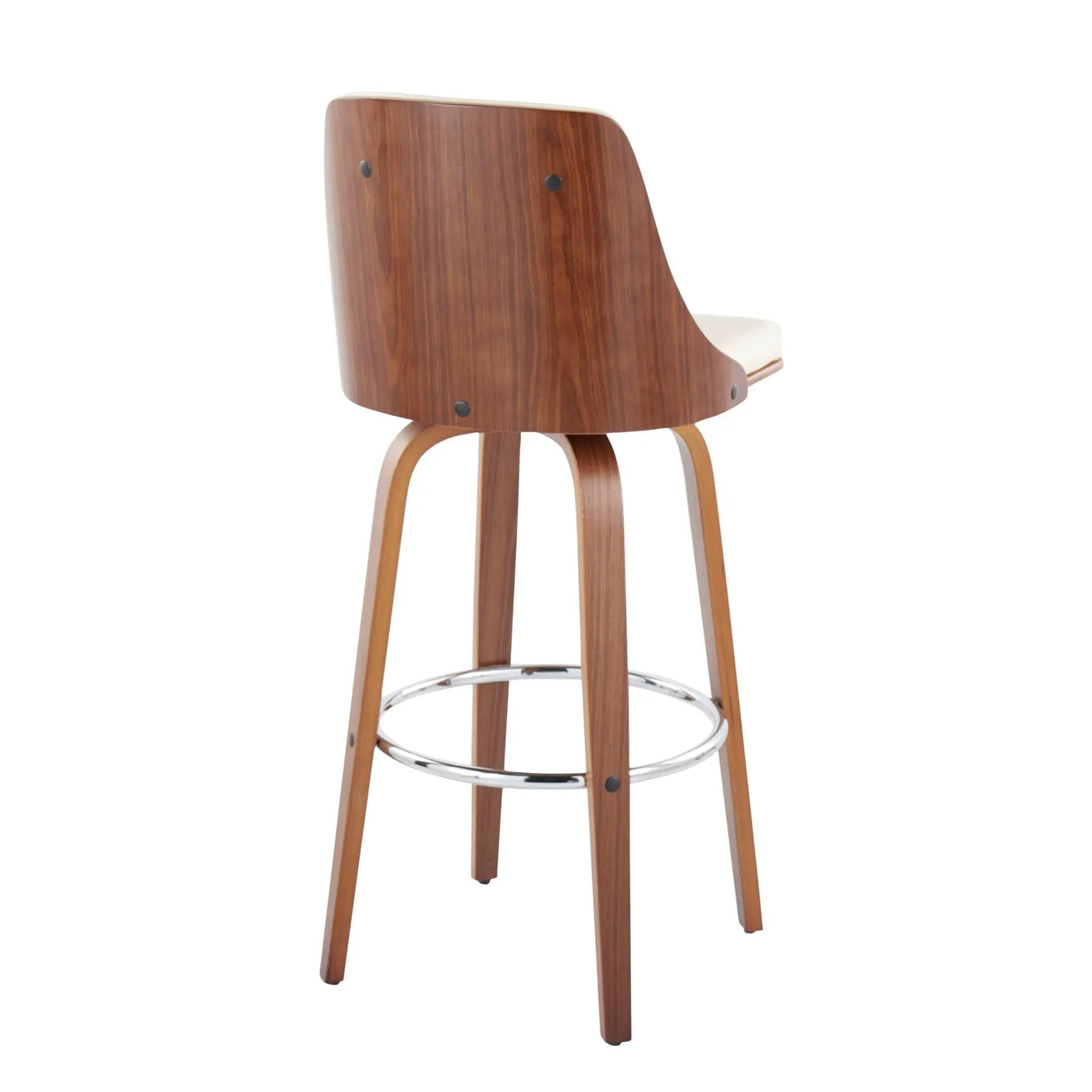 Gianna - Mid Century Modern Fixed Height Barstool With Swivel With Round Footrest (Set of 2) by HouseOfZazla