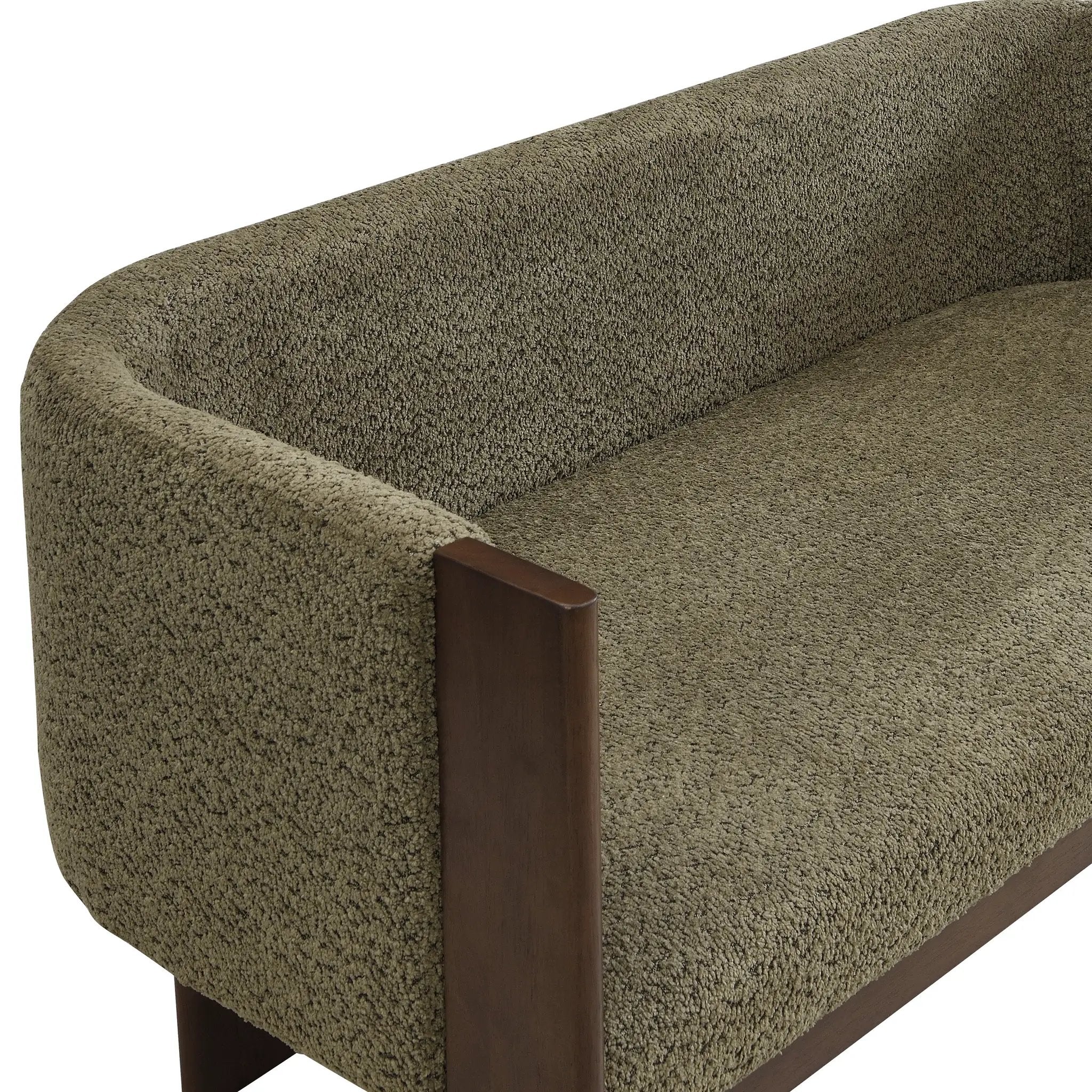 48.5" Upholstered Solid Loveseat (Walnut+Green) by HouseOfZazla