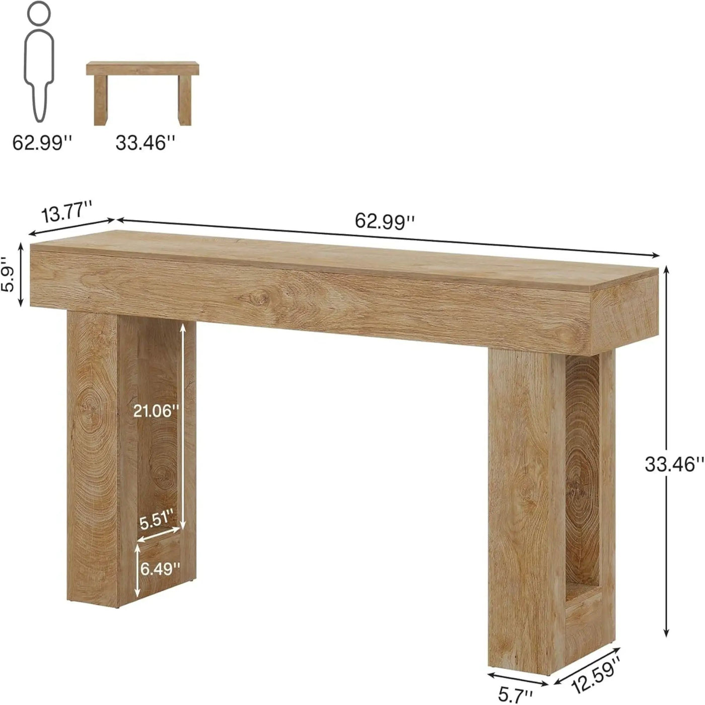 Console Table, Extra Long Narrow Sofa Table for Living Hallway by HouseOfZazla