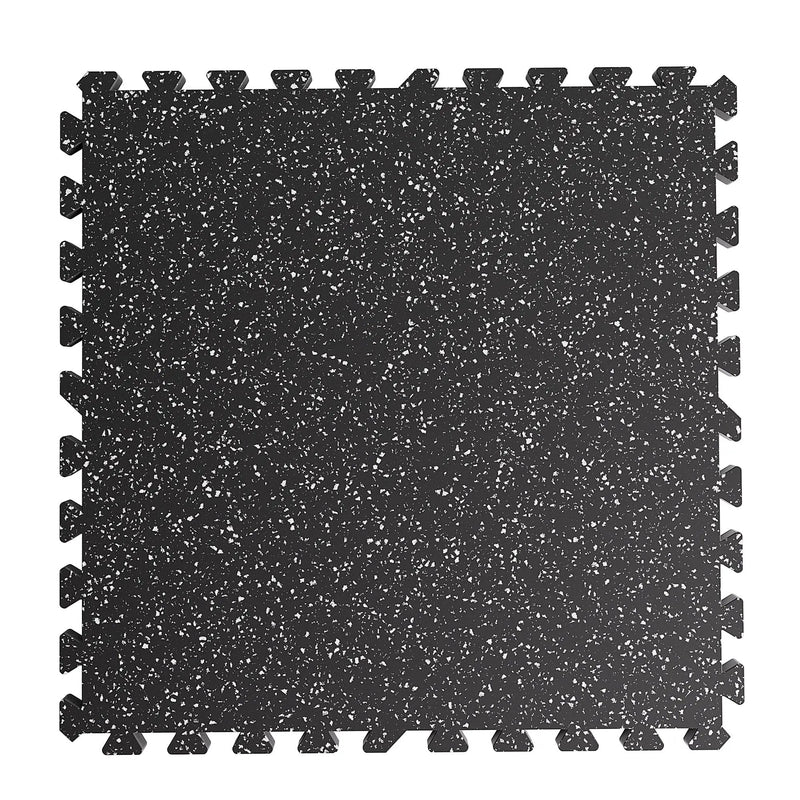0.6 Inch Thick Gym Floor Mats, 6 Tiles Rubber Top with EVA Foam by HouseOfZazla