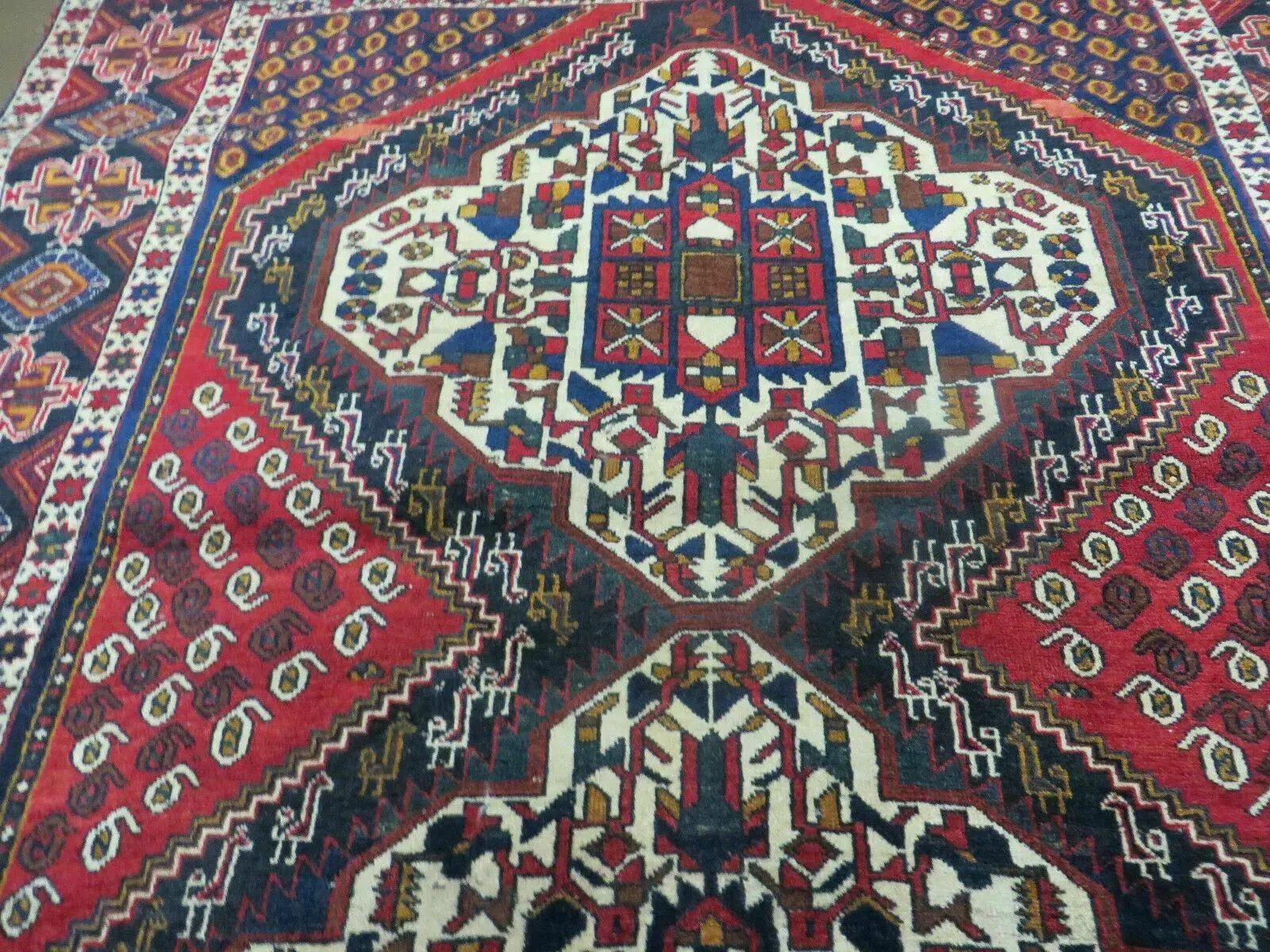 4' X 5.5' Vintage Handmade Turkish Tribal Wool Rug Medallion Nice by Jewel Rugs