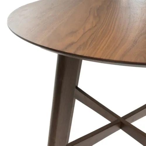 Mid-Century Modern Round Wooden Bar Table – 42" High Bar Table with Tapered Legs by HouseOfZazla