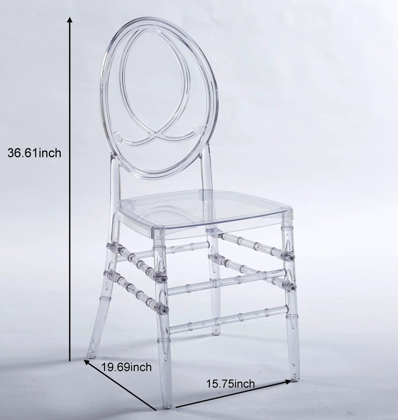 Dining Chair, Plastic Seat, Welding Chair (Set of 4) - Transparent by HouseOfZazla
