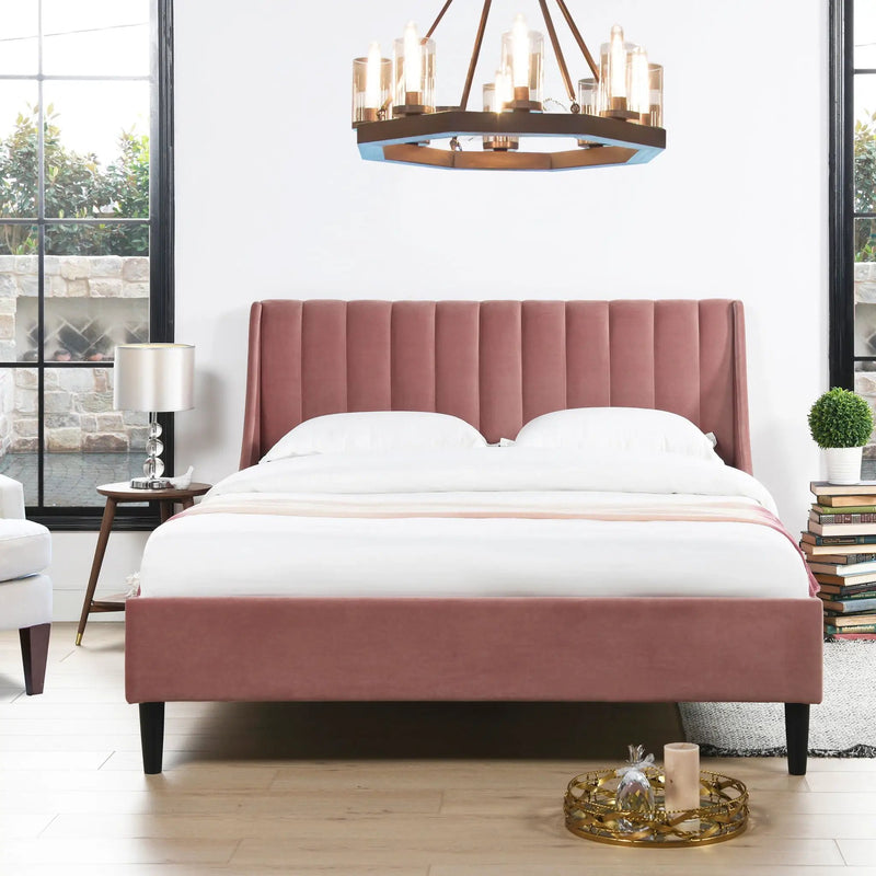 Aspen - Vertical Tufted Modern Headboard Platform Bed Set by Unique Piece Furniture