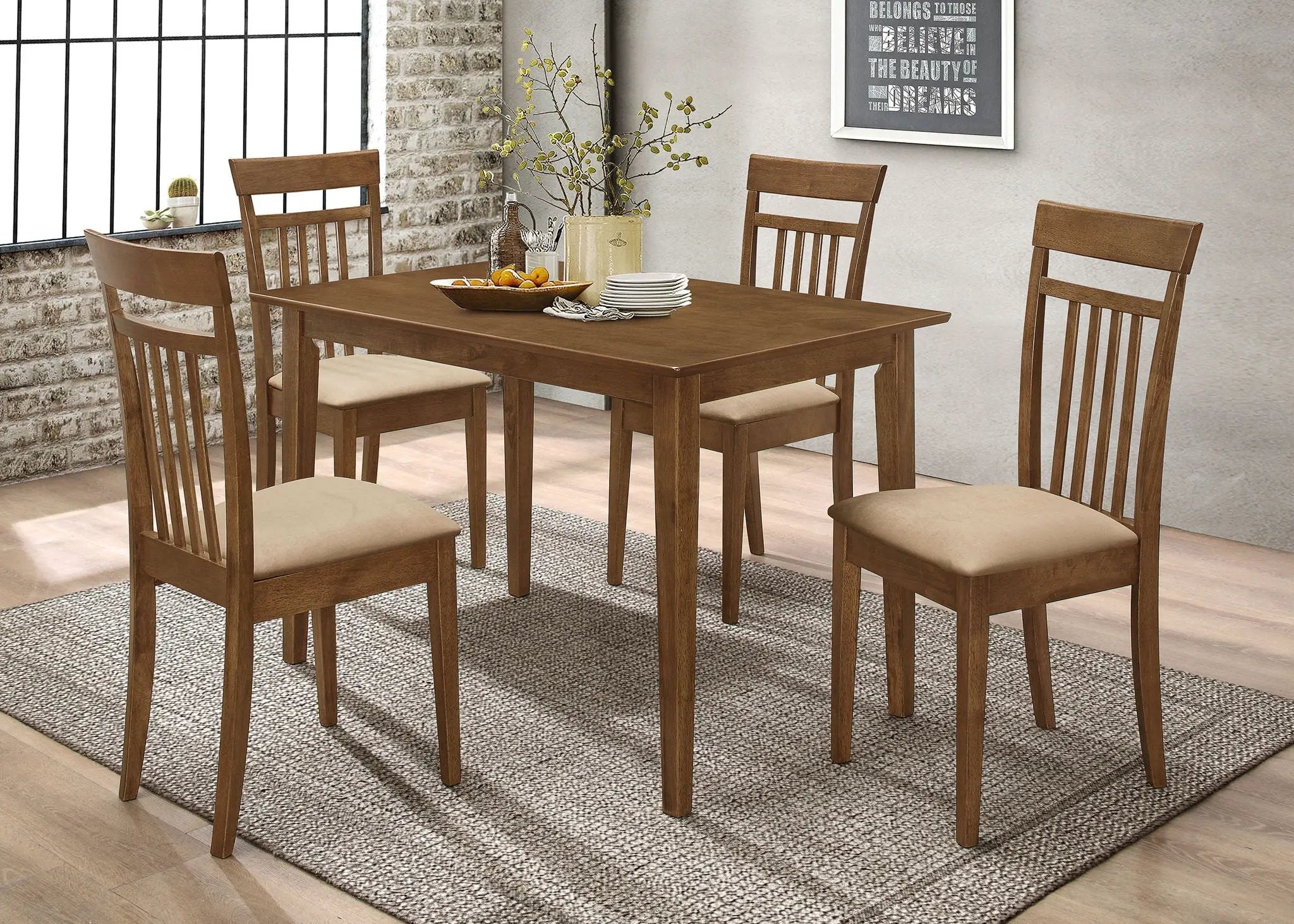 Robles 5-piece Rectangular Dining Table Set Chestnut by Unique Piece Furniture