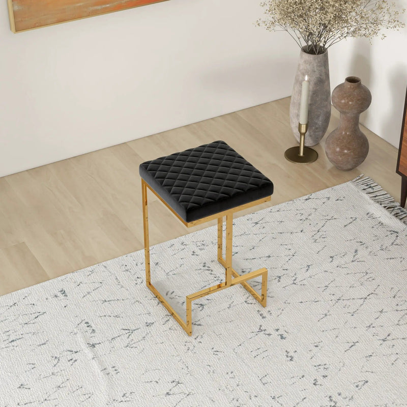 Joel - Upholstered Stool - Black / Gold by Unique Piece Furniture
