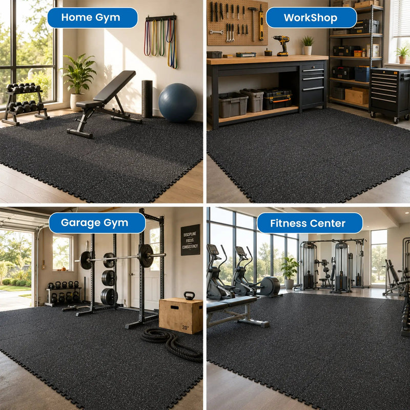 0.6 Inch Thick Gym Floor Mats with EVA Foam by HouseOfZazla