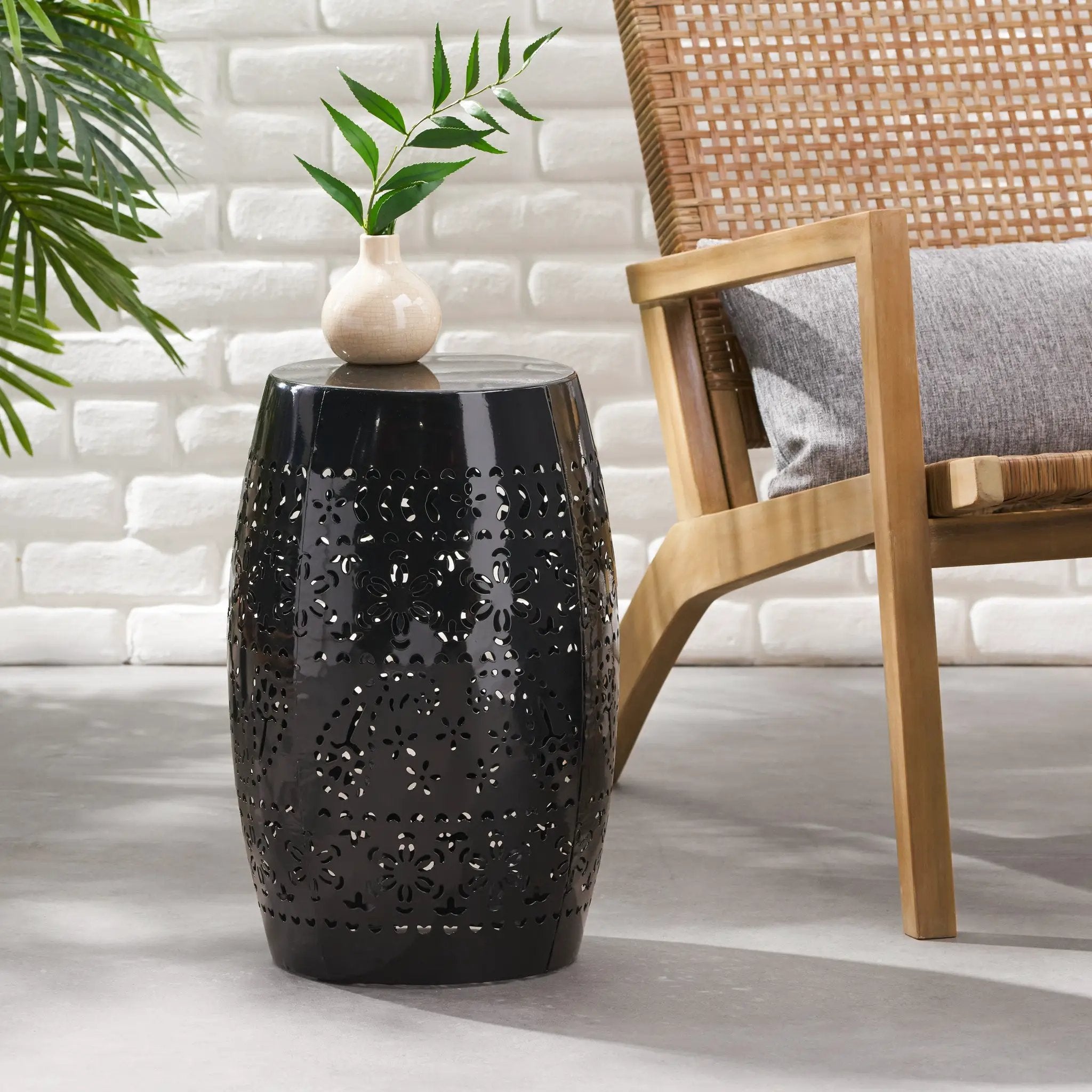 RUBY Side Table — Lace Cut Metal End Table for Outdoor & Indoor Use by HouseOfZazla