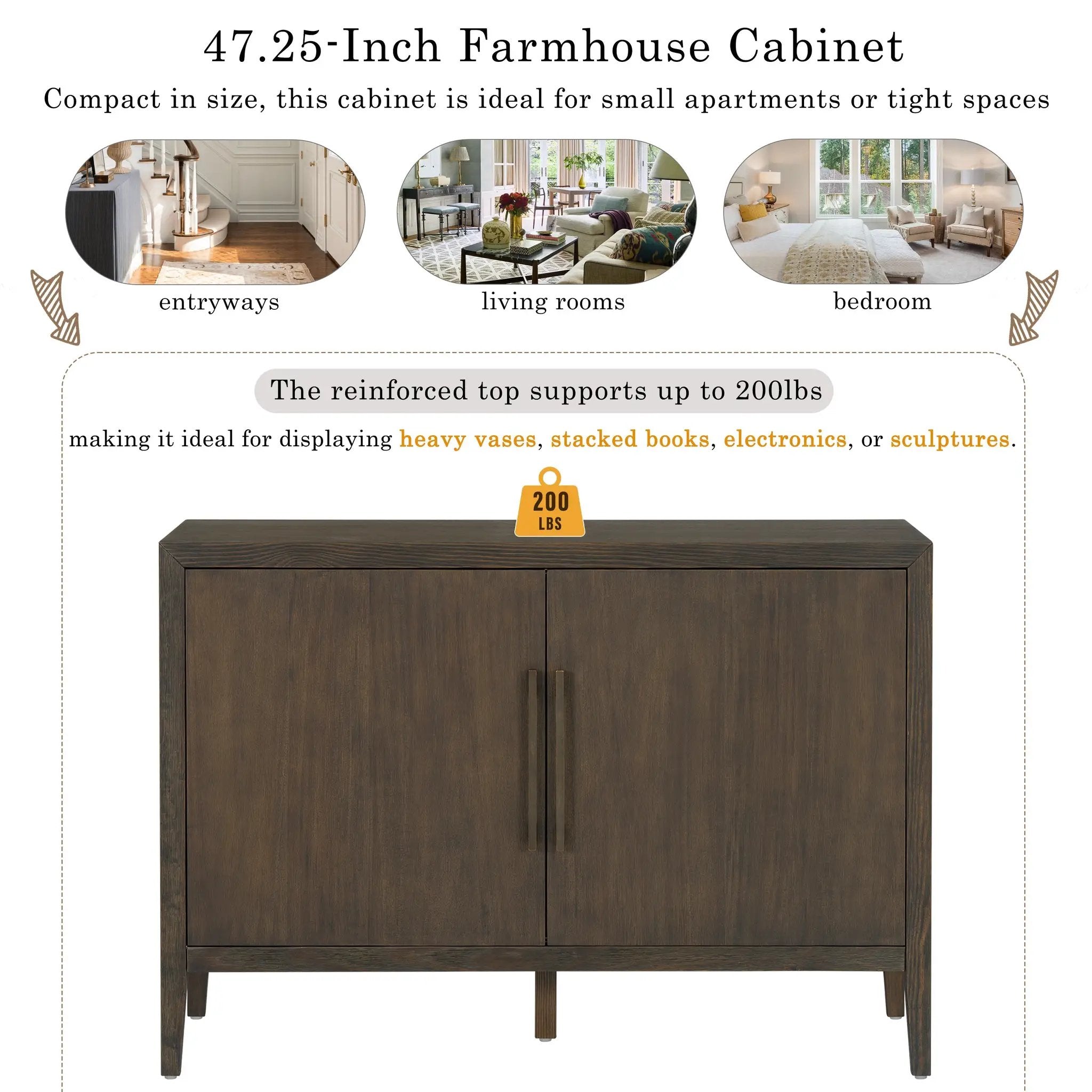 U_STYLE 47.25-Inch Farmhouse Sideboard by HouseOfZazla