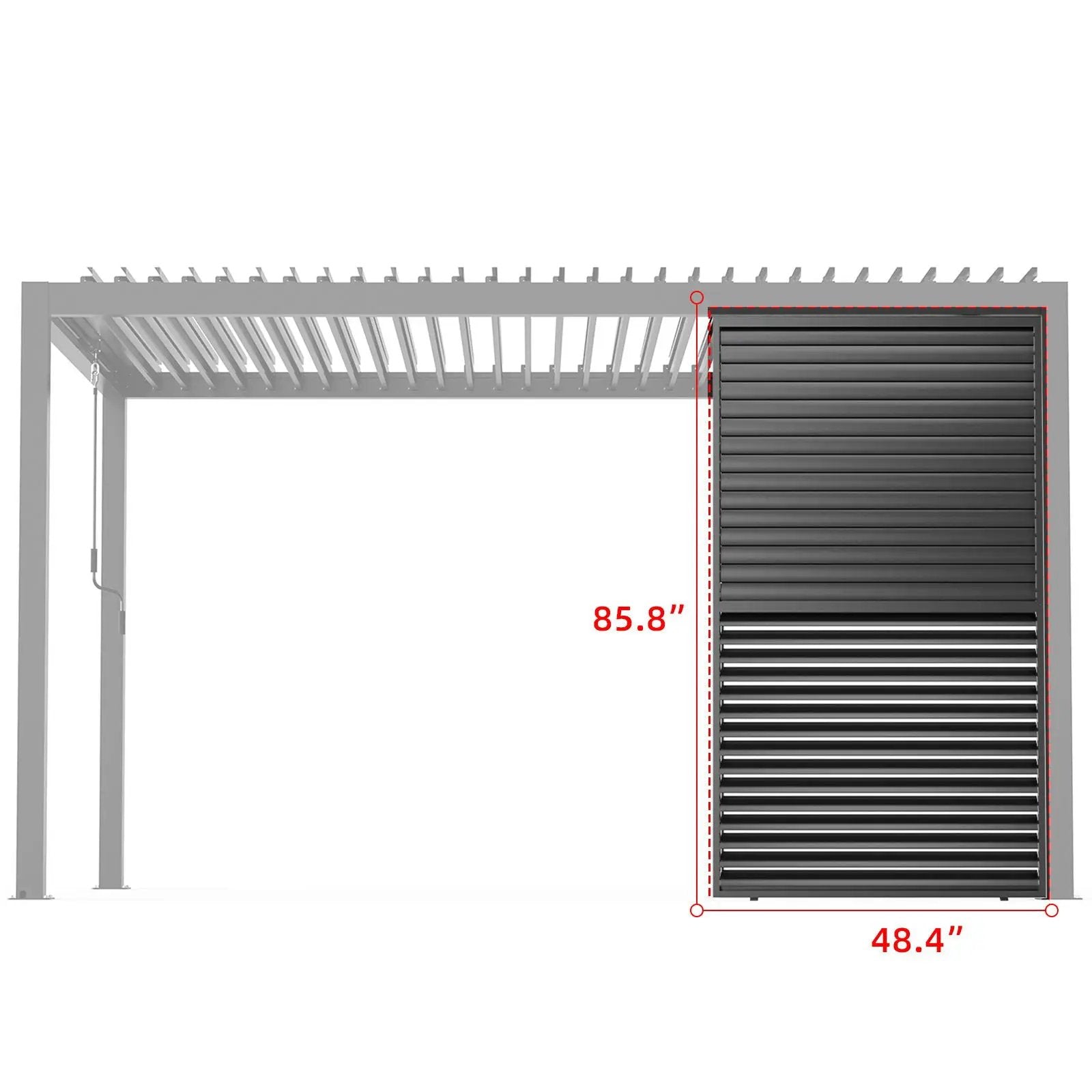 Louver Grille 1 / 3 13Ft Frame & Louvers - Black by Unique Piece Furniture