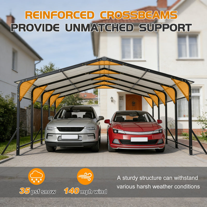 20'x20' Galvanated Steel Carport Canopy by HouseOfZazla