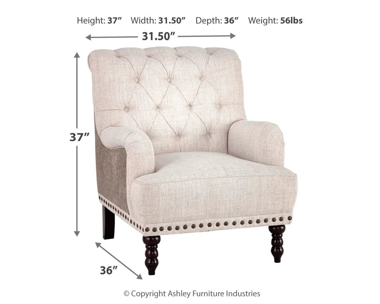 Tartonelle - Accent Chair - Ivory / Taupe by Unique Piece Furniture