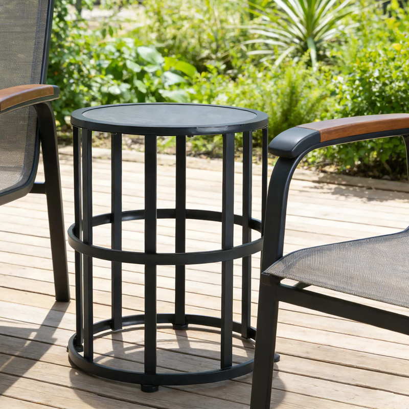 Ceramic Tile Side Table with Powder Coated Iron Frame by HouseOfZazla