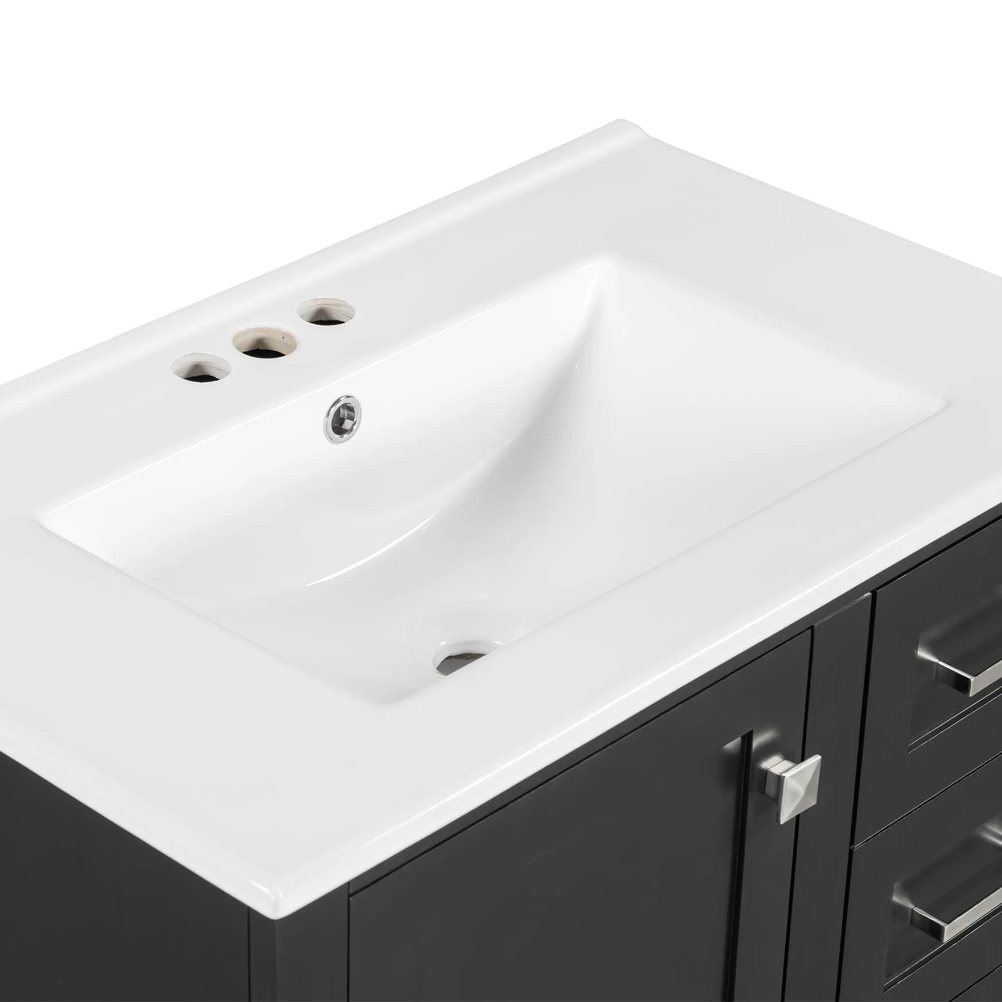 Bathroom Vanity, Modern Bathroom Cabinet With Sink Combo Set, Bathroom Storage Cabinet With A Soft Closing Door And 3 Drawers, Solid Wood Frame by HouseOfZazla