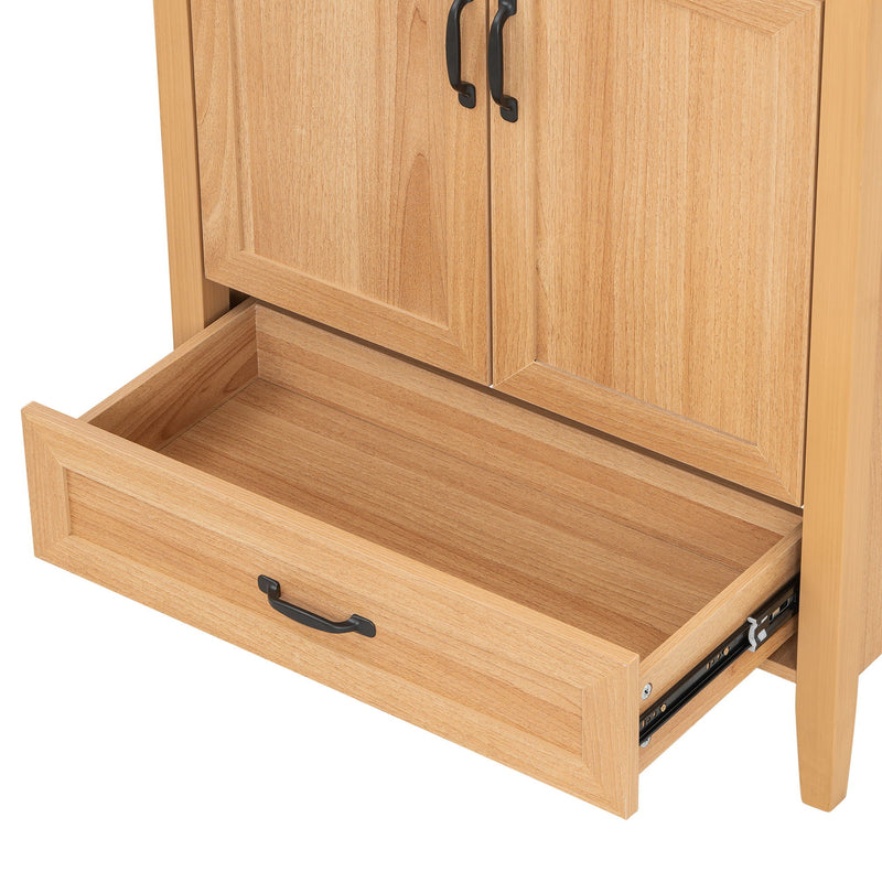 Elegant Fluted Bathroom Vanity With Sink, Soft Close Doors & Drawer by HouseOfZazla