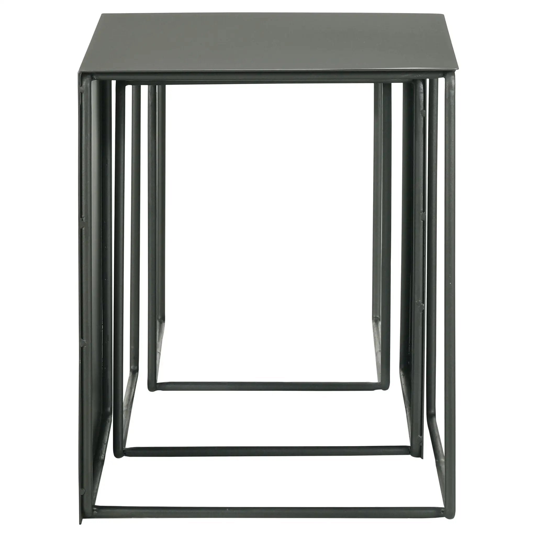 Imez 3-piece Rectangular Metal Nesting Table Set Grey by Unique Piece Furniture