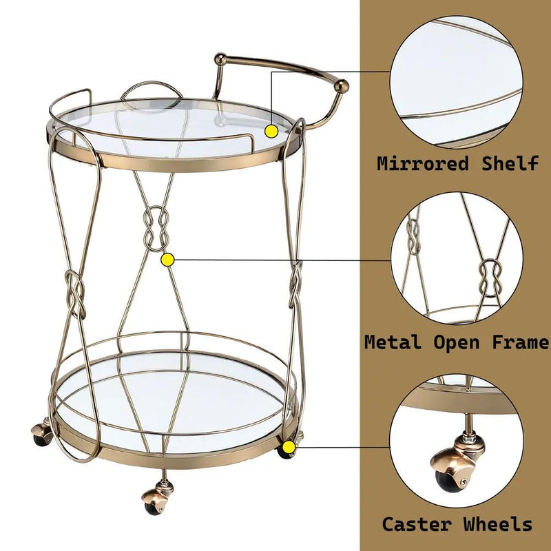 Zekera - Serving Cart - Champagne by Unique Piece Furniture