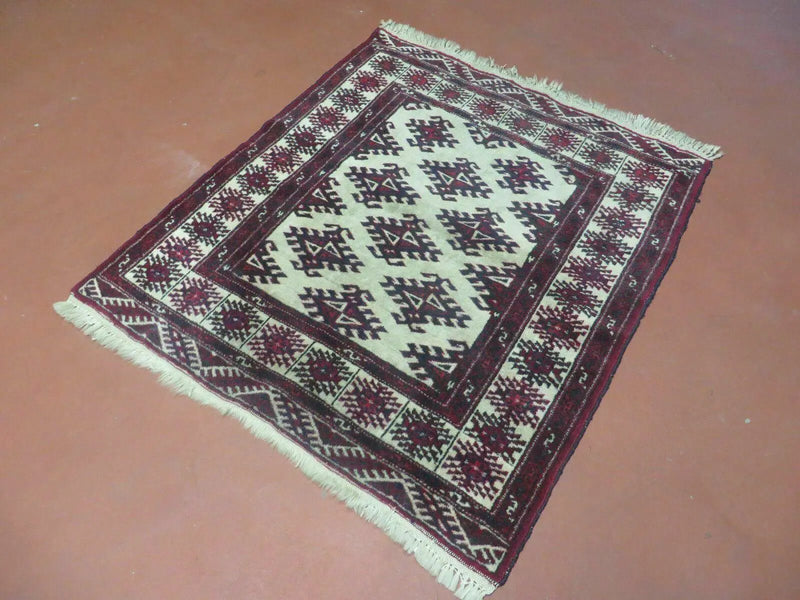 3' X 3' Vintage Handmade Turkoman Bokhara Yamud Wool Rug Nice by Jewel Rugs