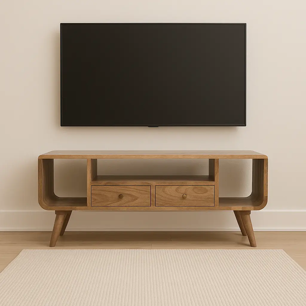 Solid Wood Soba Nordic Media Unit by HouseOfZazla