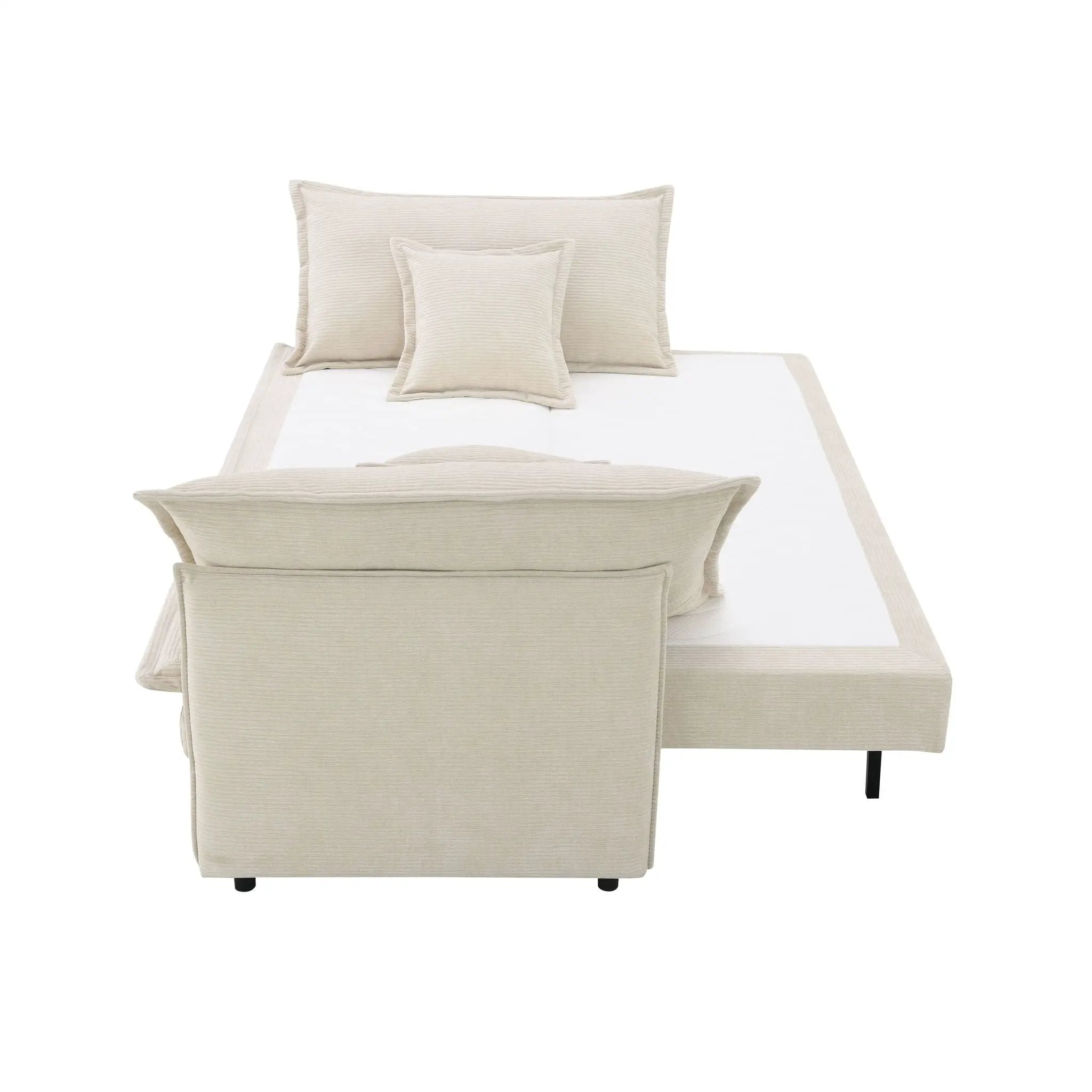 Elisea - Sleeper Sectional Sofa With 2 Toss Pillows - Beige by Unique Piece Furniture