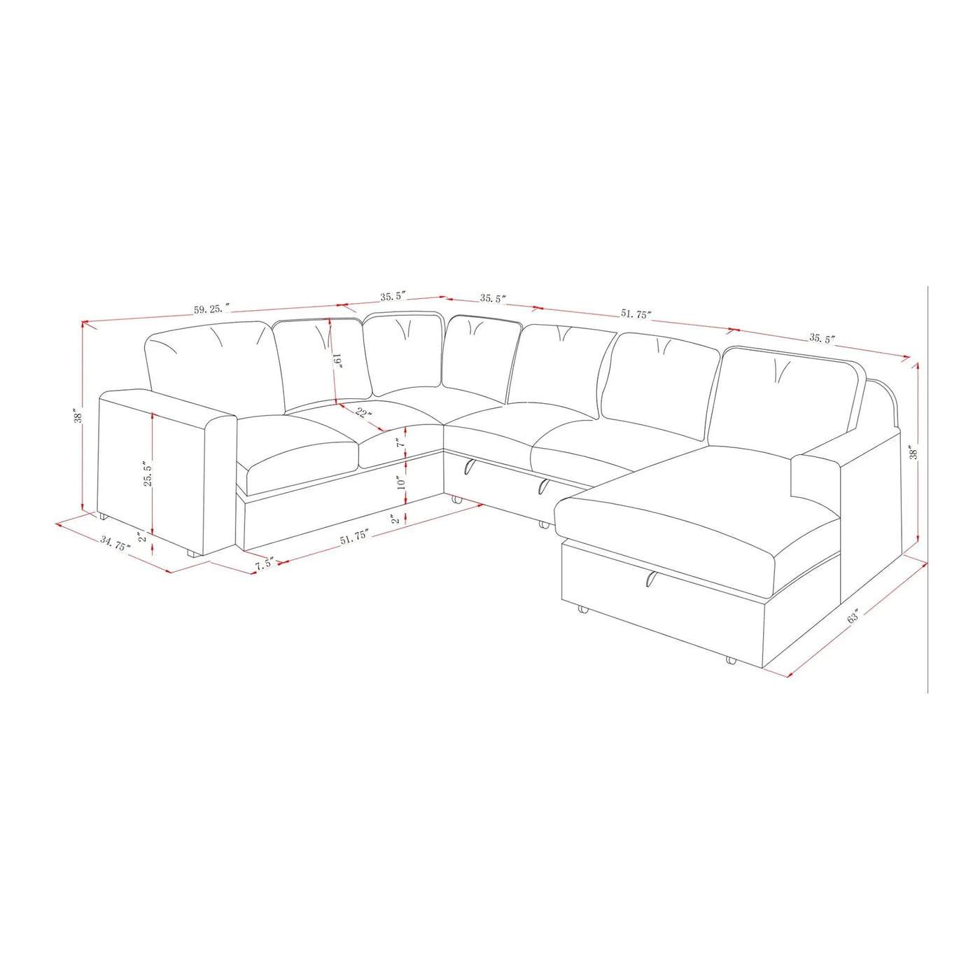 Melody - Contemporary Design Sectional Sofa by HouseOfZazla
