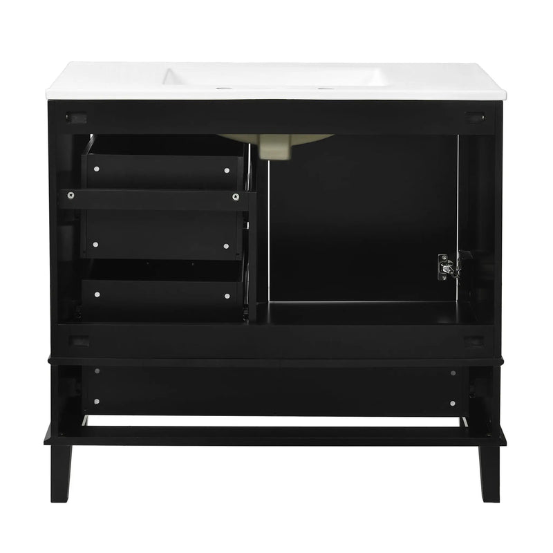 Bathroom Vanity, Modern Bathroom Cabinet With Sink Combo Set, Bathroom Storage Cabinet With A Soft Closing Door And 3 Drawers, Solid Wood Frame by HouseOfZazla