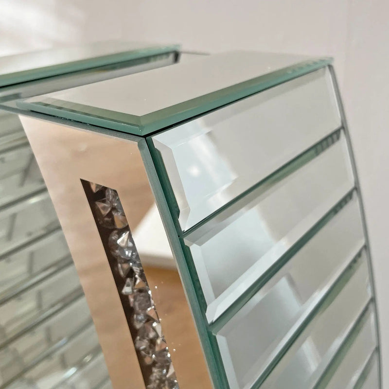 24.01" U-Shaped Floor Vase Shattered Diamond Mirror Surface by HouseOfZazla
