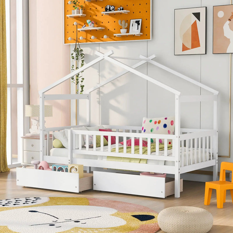 House Bed With 2 Drawers by HouseOfZazla