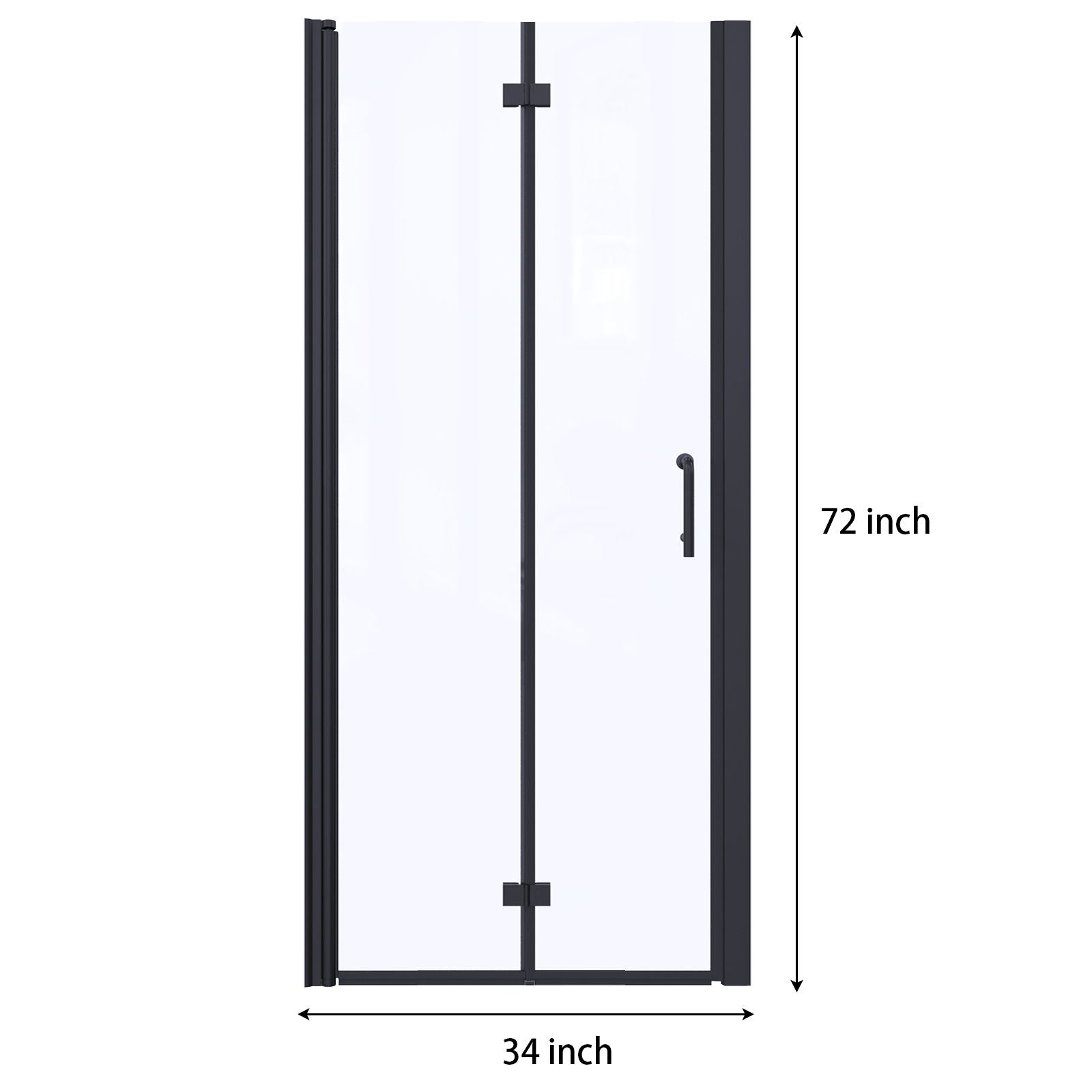 Bi-Fold Semi-Frameless Shower Doors In Matte With Clear Glass by HouseOfZazla