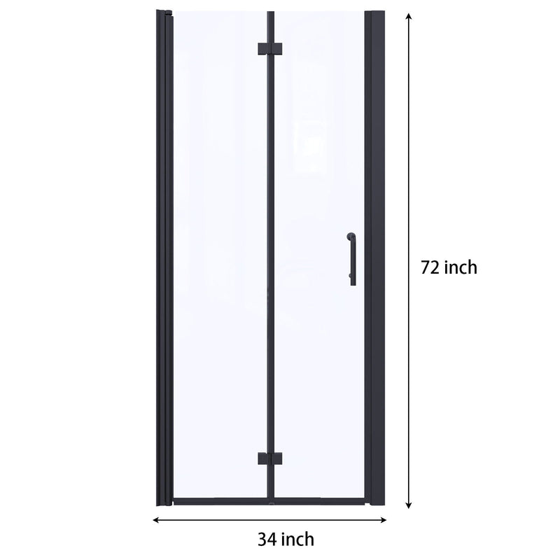 Bi-Fold Semi-Frameless Shower Doors In Matte With Clear Glass by HouseOfZazla