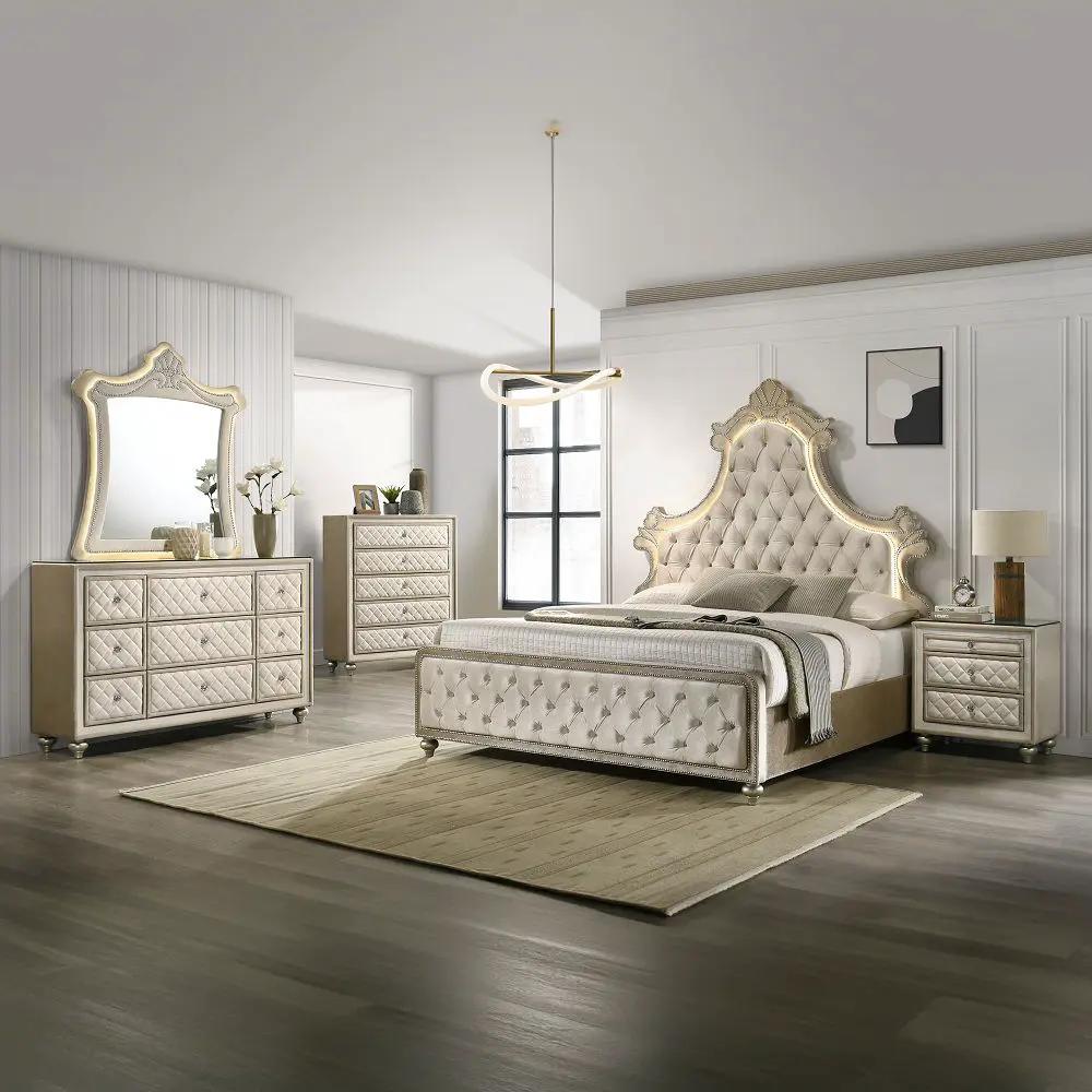 Lucienne - Bed With LED by Unique Piece Furniture