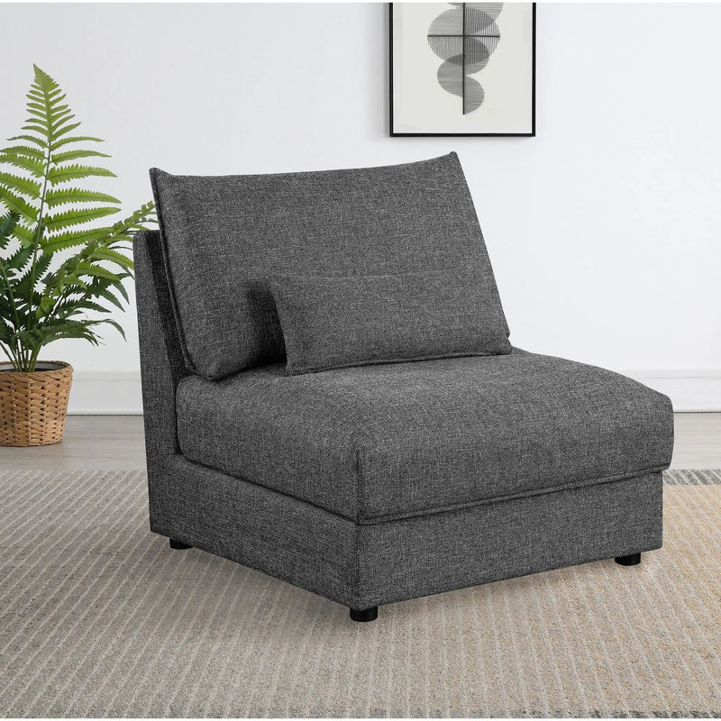Wakefield - Upholstered Armless Slipper Chair - Black