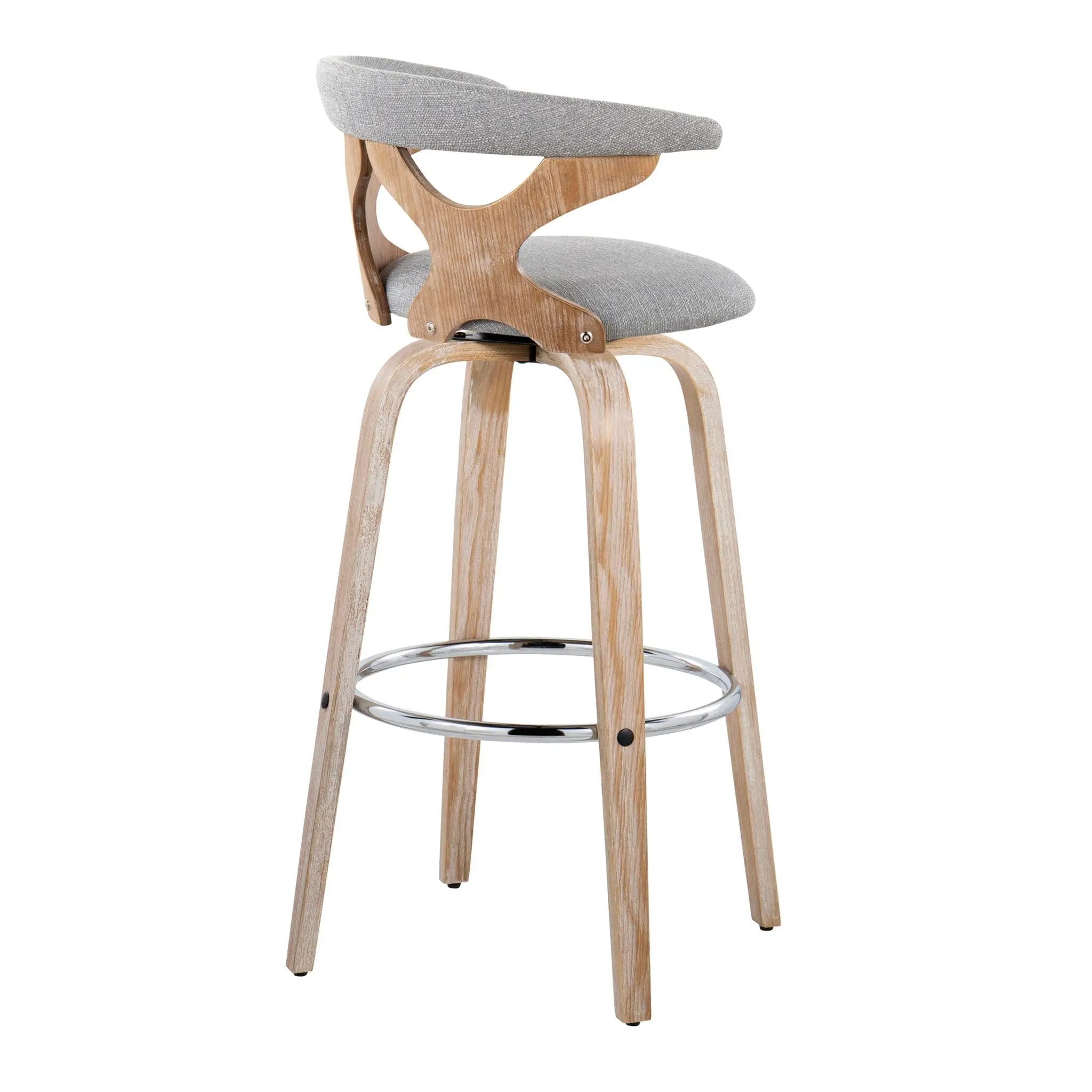 Gardenia - Contemporary Fixed Height Barstool With Swivel With Round Footrest (Set of 2) by Unique Piece Furniture