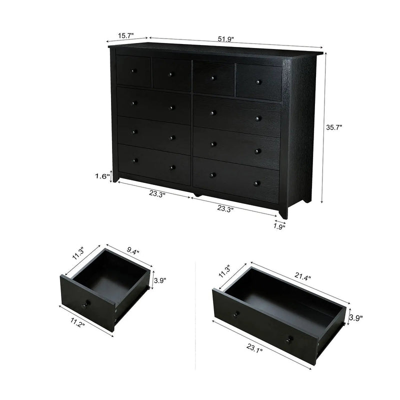 10 Drawer Dresser For Bedroom Ample Storage by HouseOfZazla