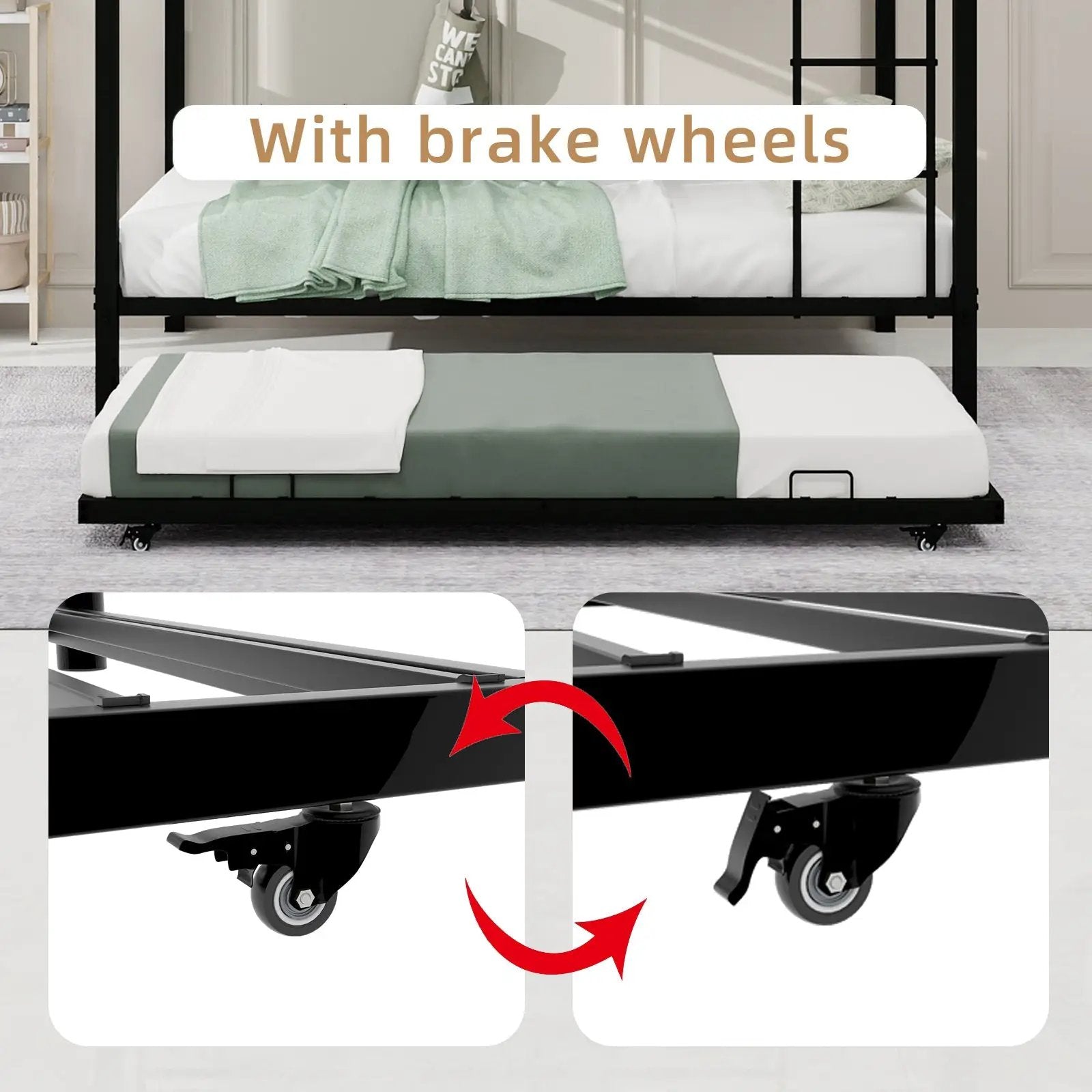 Durable Square Tube Iron Full-Size Bunk Bed by HouseOfZazla