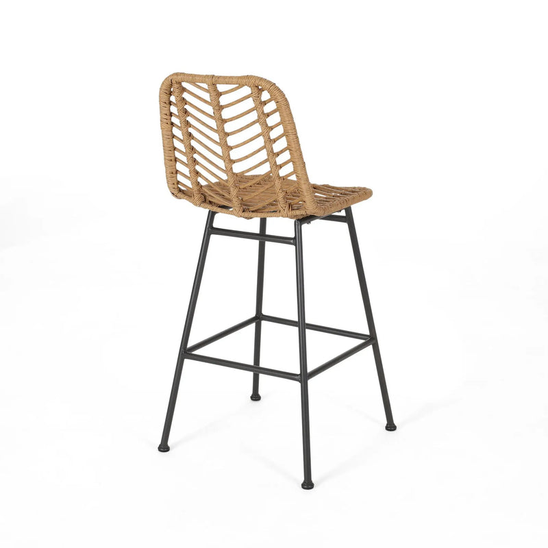 Sawtelle Outdoor Wicker Barstools (Set of 2) by HouseOfZazla