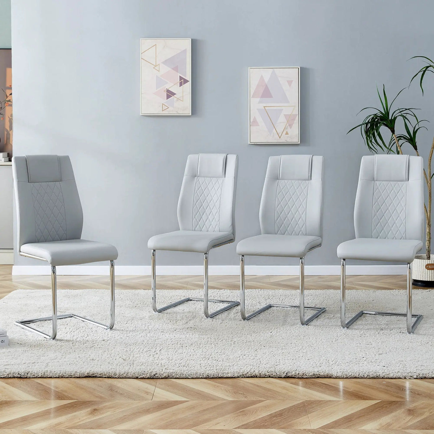 Modern Dining Chairs With Padded Seat, Metal Legs by Unique Piece Furniture