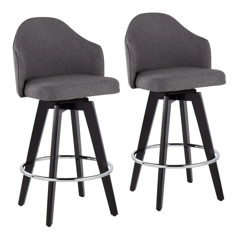 Ahoy - Contemporary Fixed Height Counter Stool With Round Footrest (Set of 2) by HouseOfZazla