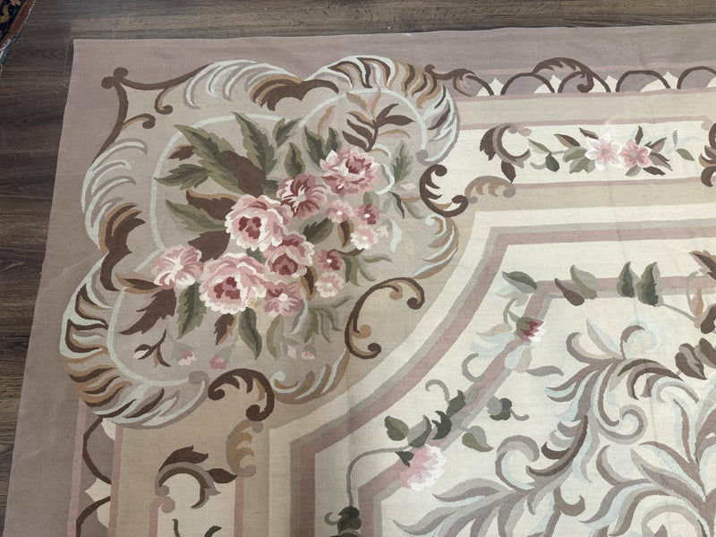 Palace Sized Aubusson Rug 13 x 20, Flatweave Aubusson Weave, Oversized Rug, European French Elegant Design by Jewel Rugs