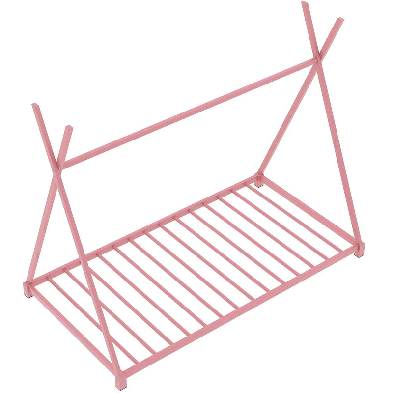 Metal House Platform Bed With Triangle Structure, Low Profile Design by Unique Piece Furniture