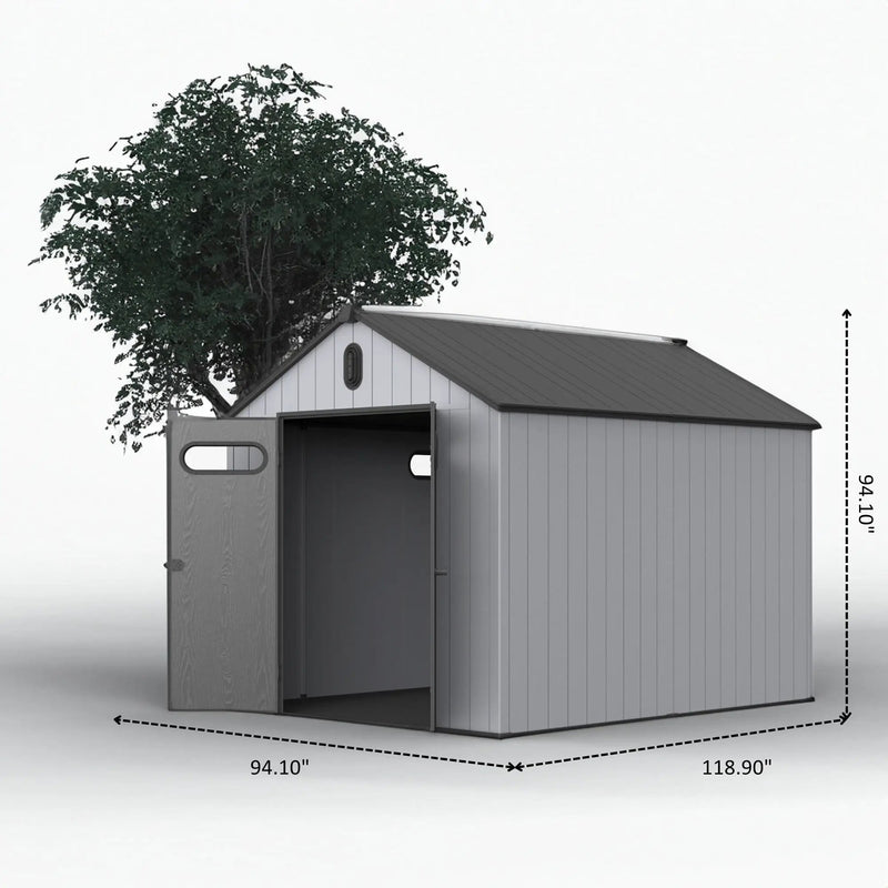 Resin Plastic Storage Shed For Backyard Garden With Spire Tool Storage by HouseOfZazla